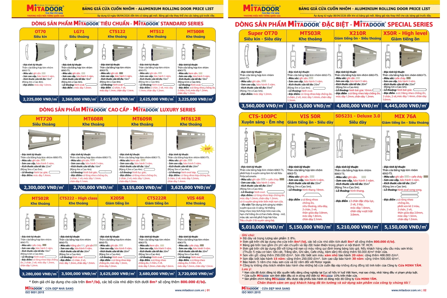 B&aacute;o gi&aacute; cửa cuốn nh&ocirc;m c&ocirc;ng nghệ Đức