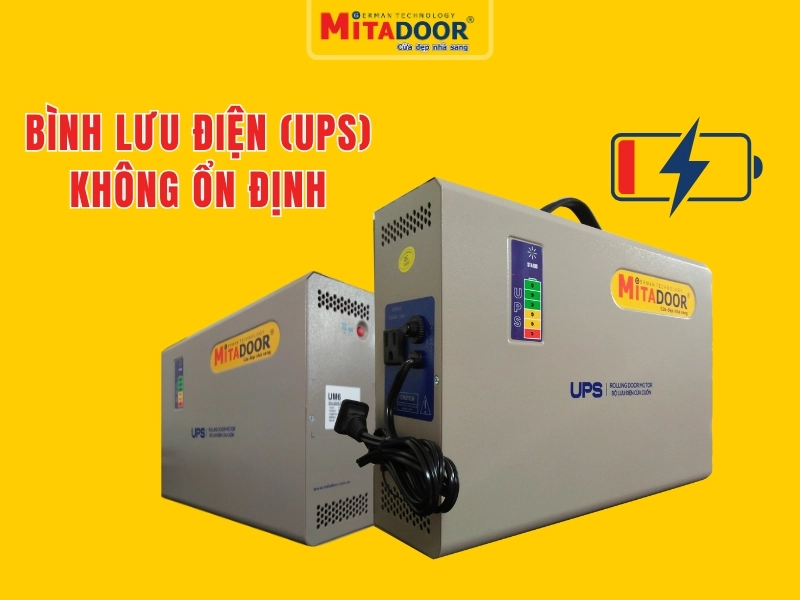B&igrave;nh lưu điện (UPS) cửa cuốn bị hỏng