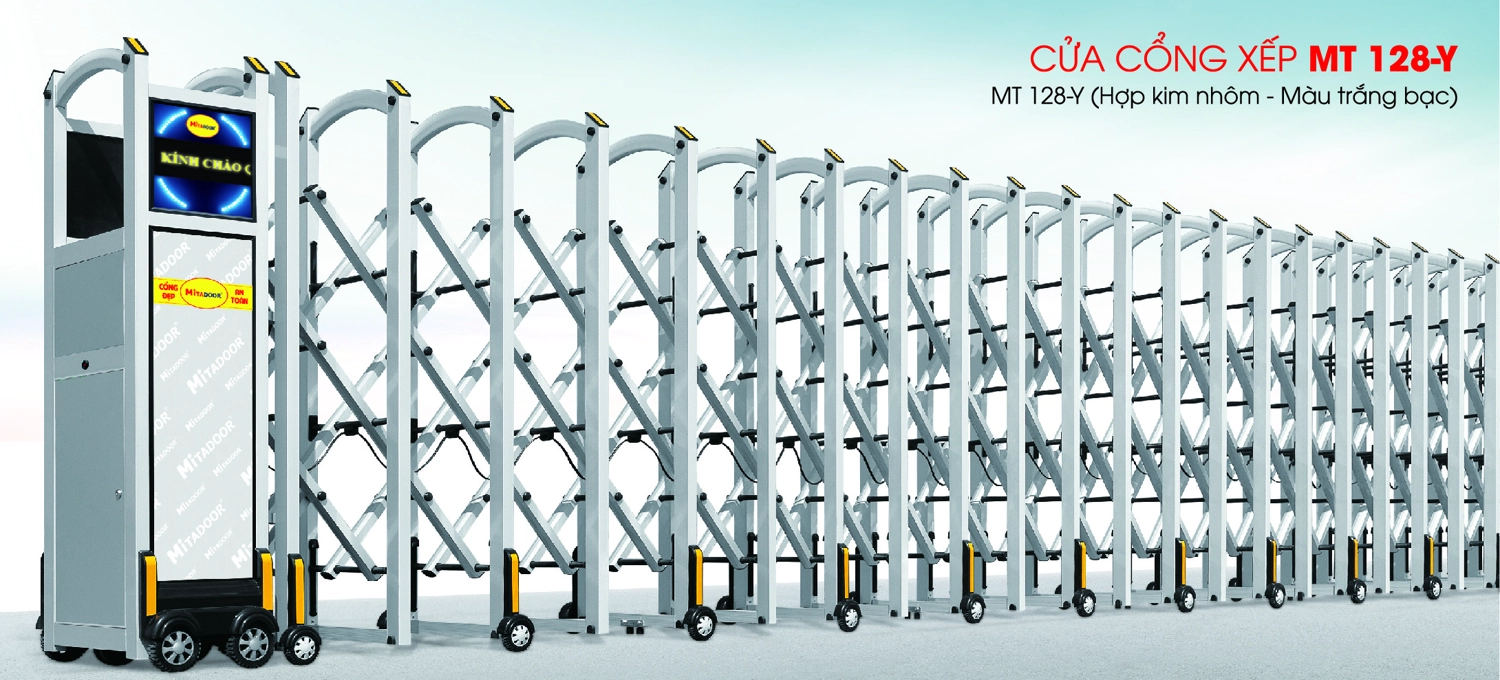 Cửa cổng xếp hợp kim nh&ocirc;m MT 128-Y