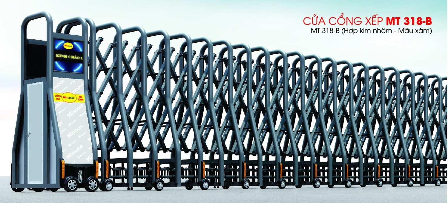 Cửa cổng xếp hợp kim nh&ocirc;m MT 318-B