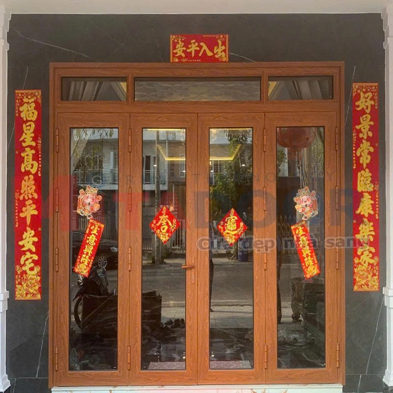 Cửa đi mở quay - hệ nhôm Super Mitadoor bản 210 bền chắc, đảm bảo chất lượng
