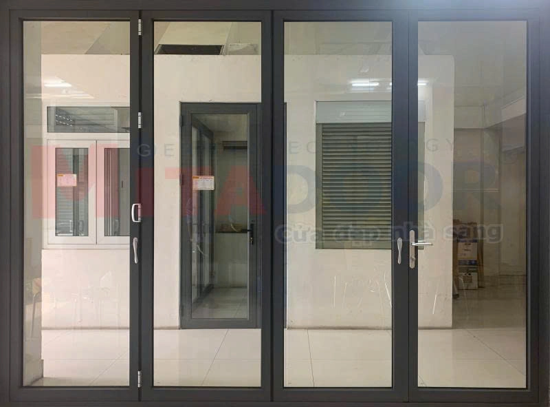 Cửa đi xếp trượt sơn tĩnh điện cao cấp, chống phai màu