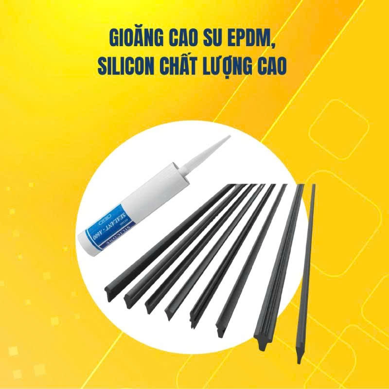 Gioăng cao su EPDM kết hợp cùng silicon chất lượng cao tăng thêm độ kín khít cho cửa, đồng thời tăng cường khả năng cách âm, chống thấm và vận hành êm ái