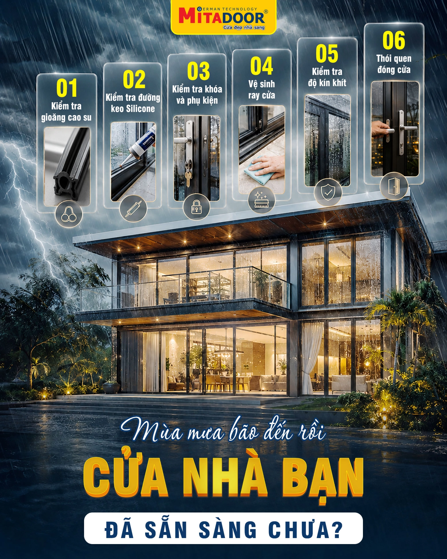 Mùa mưa bão đến rồi, cửa nhôm kính nhà bạn đã sẵn sàng chưa?
