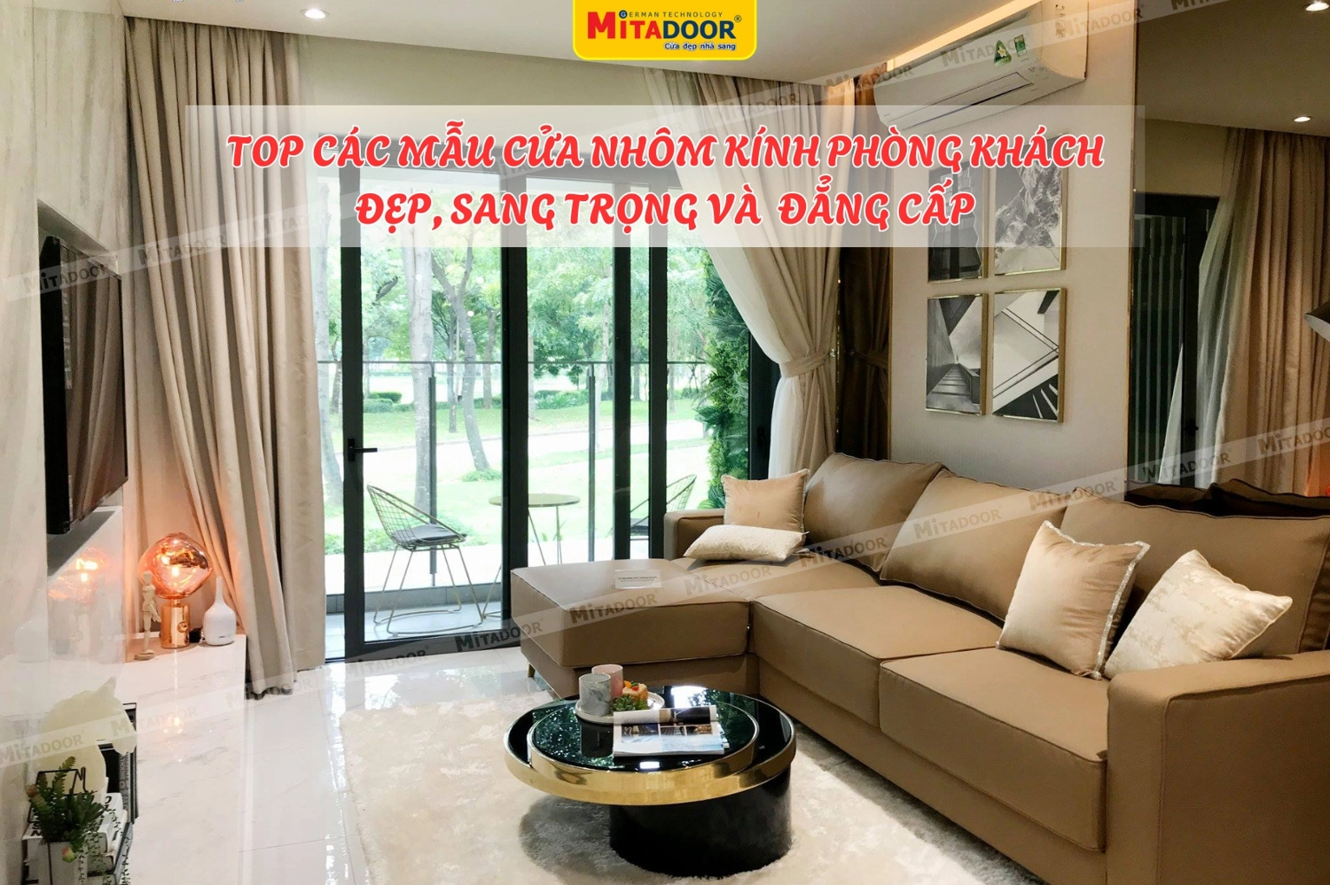 Cửa nhôm kính phòng khách chính hãng Mitadoor - Thẩm mỹ, an toàn, tối ưu hiệu quả sử dụng