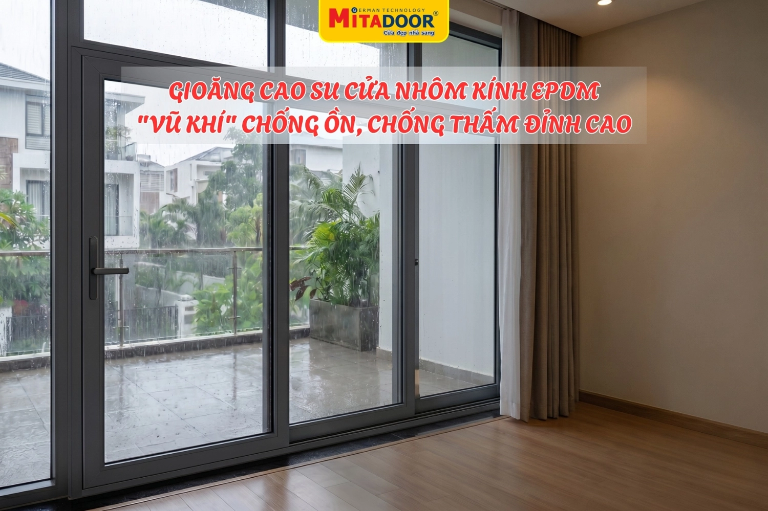 Gioăng cao su cửa nh&ocirc;m k&iacute;nh chất lượng l&agrave; ch&igrave;a kh&oacute;a để giải quyết dứt điểm t&igrave;nh trạng thấm dột nước mưa, bụi v&agrave; &ocirc; nhiễm tiếng ồn