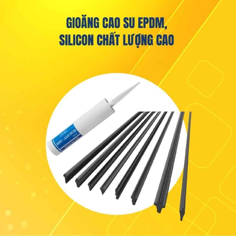 Hệ gioăng cao su EPDM v&agrave; silicon chất lượng cao gi&uacute;p cửa k&iacute;n kh&iacute;t, tăng khả năng c&aacute;ch &acirc;m, chống ồn, chống thấm, gi&uacute;p cửa vận h&agrave;nh &ecirc;m &aacute;i