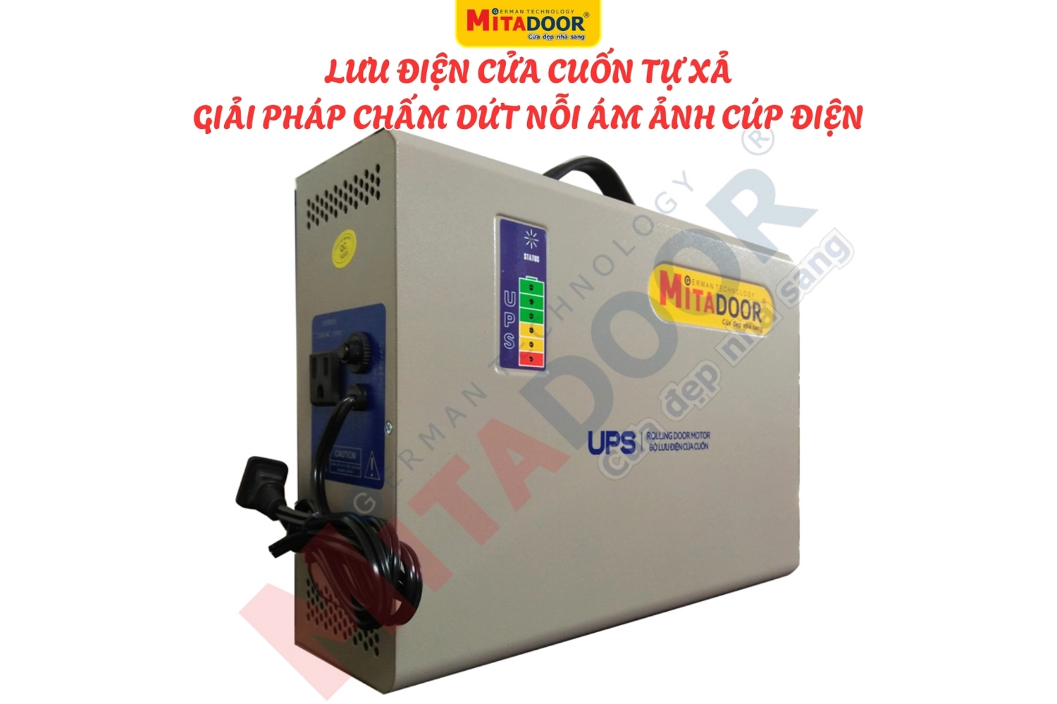 Bình lưu điện cửa cuốn tự xả đảm bảo an toàn, trong tình huống mất điện, lưu điện cửa cuốn tự xả giúp cửa cuốn hoạt động, giữ sinh hoạt không bị gián đoạn