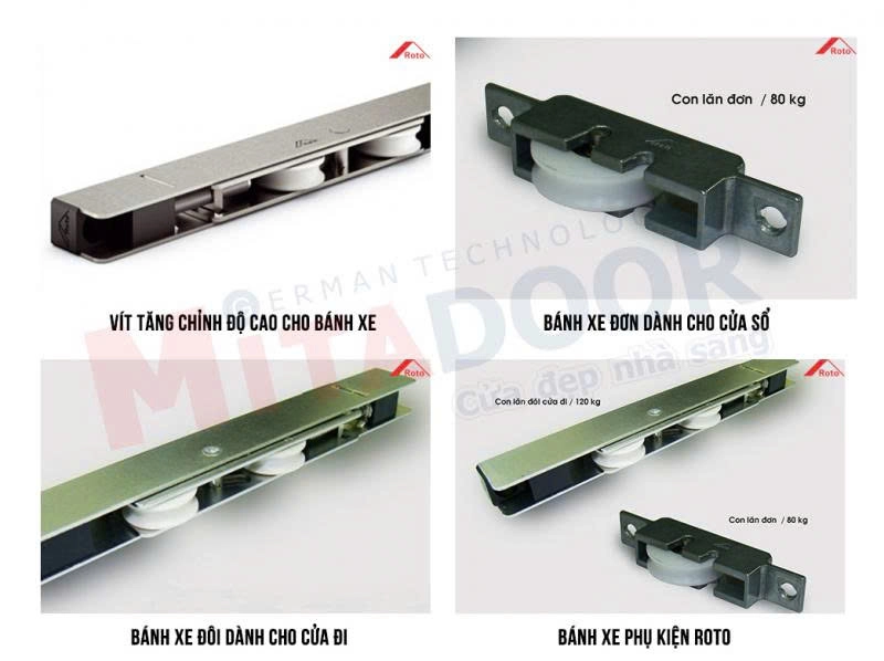 B&aacute;nh xe phụ kiện Roto Mitadoor