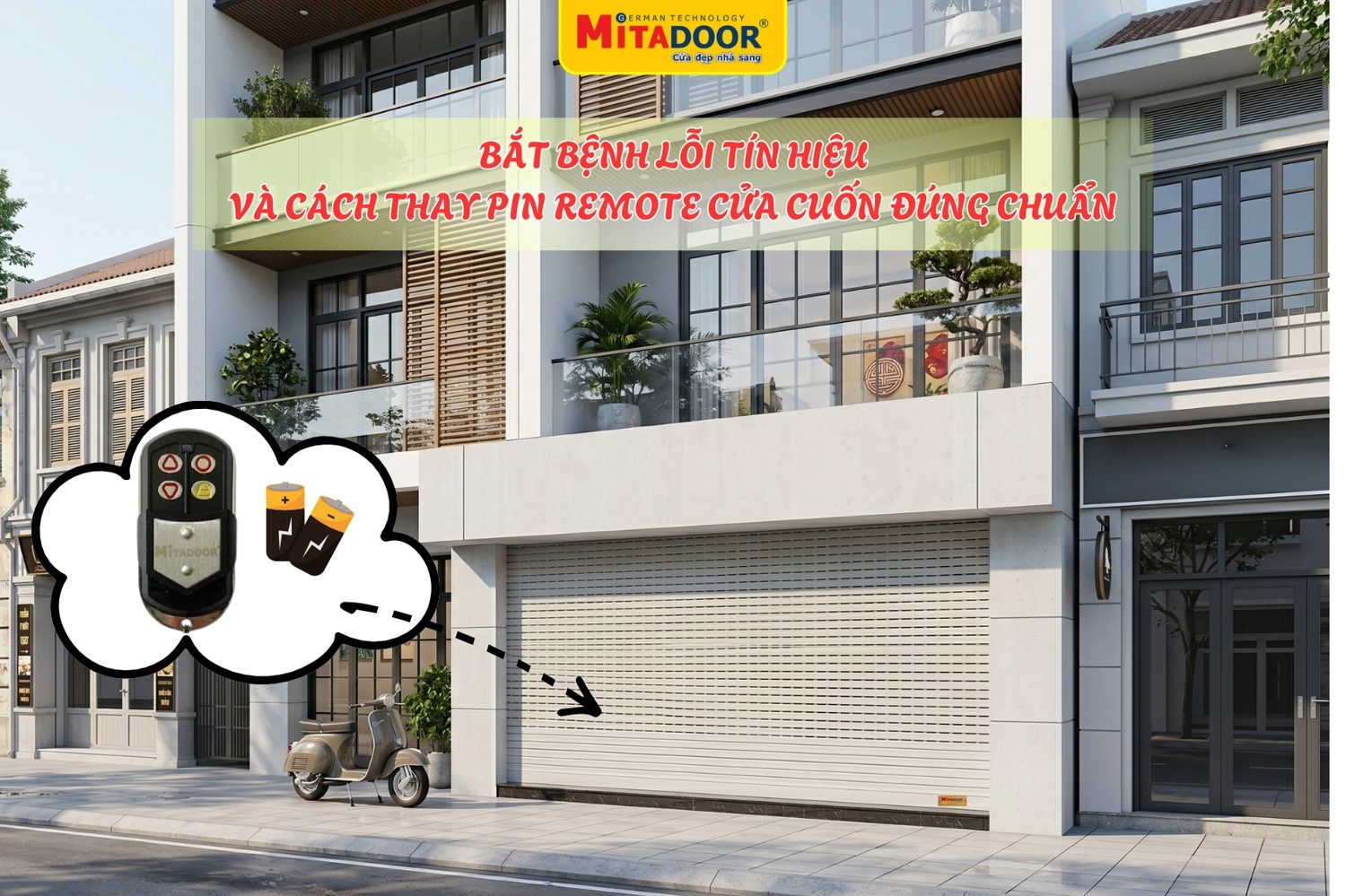 Cửa cuốn mở kh&ocirc;ng l&ecirc;n do nhiều nguy&ecirc;n nh&acirc;n, trong đ&oacute; kh&ocirc;ng thể bỏ qua chi tiết pin remote cửa cuốn
