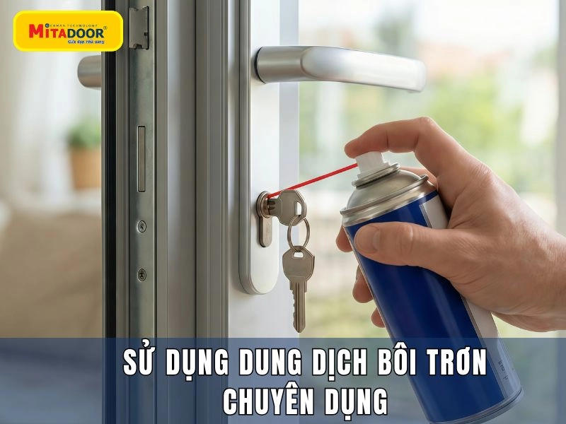 Sử dụng dung dịch chuyên dụng để bôi trơn ổ khóa giúp khóa mượt mà hơn