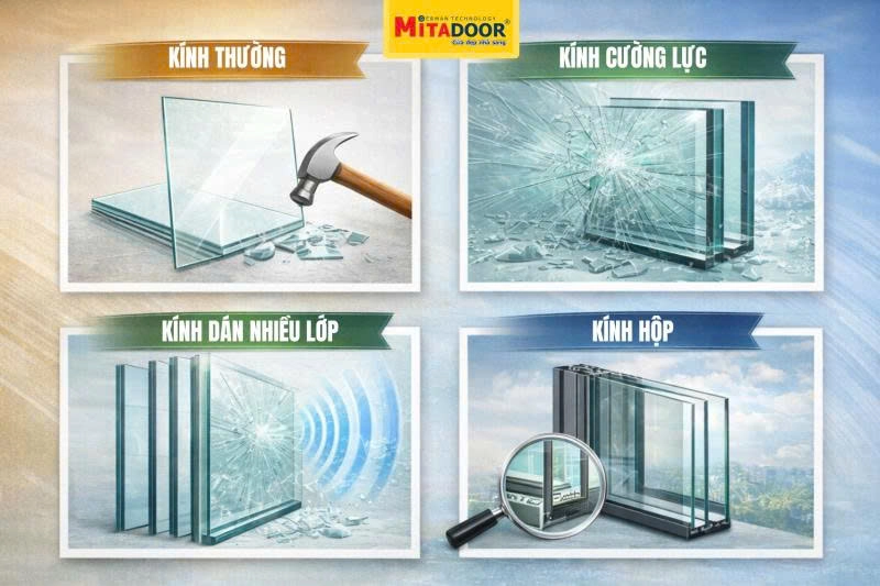 Gia chủ sẽ chọn loại kính phù hợp tùy vào mục đích sử dụng và chi phí hiện có