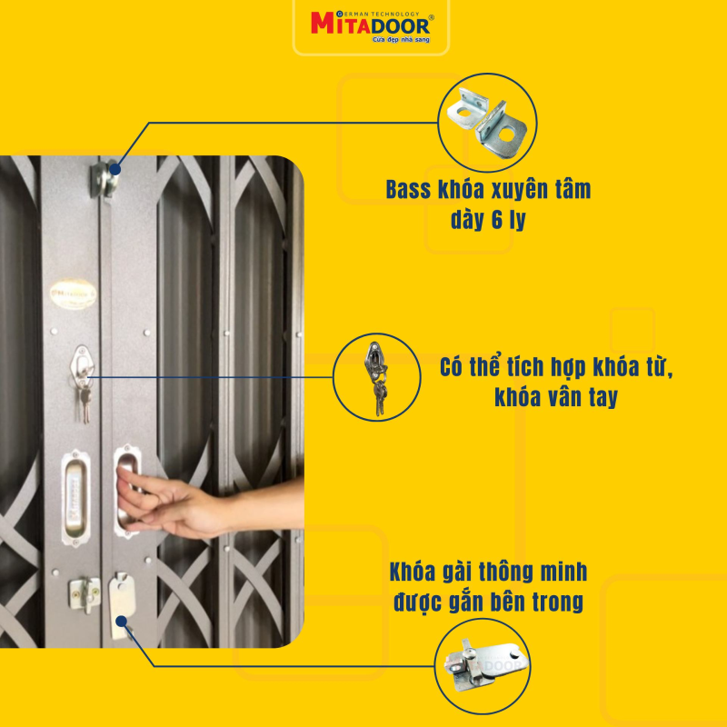 Phụ kiện cửa kéo nhôm công nghệ Đức của Mitadoor Phụ kiện cửa kéo nhôm công nghệ Đức của Mitadoor