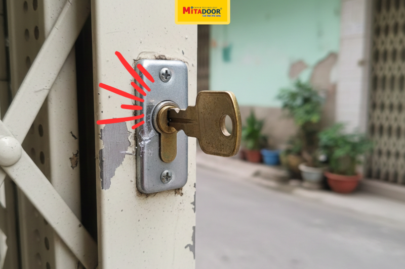 Khóa không an toàn, dễ tuôn chìa khóa hoặc kẹt khóa, không đảm bảo an toàn Khóa không an toàn, dễ tuôn chìa khóa hoặc kẹt khóa, không đảm bảo an toàn