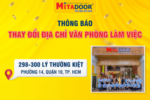 THÔNG BÁO THAY ĐỔI ĐỊA CHỈ VĂN PHÒNG LÀM VIỆC CỦA MITADOOR