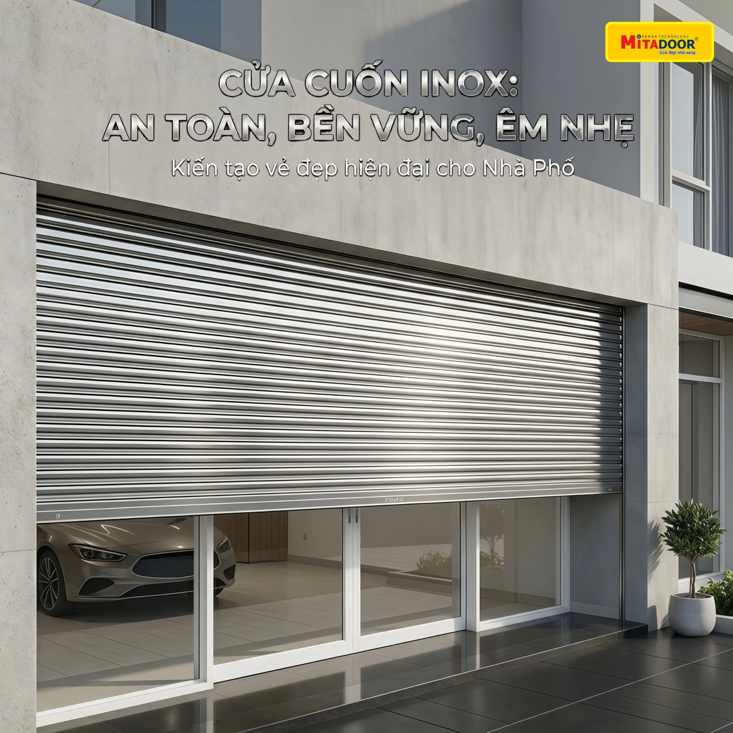 Cửa cuốn Inox SUS 304 an to&agrave;n, bền vững v&agrave; vận h&agrave;nh &ecirc;m nhẹ