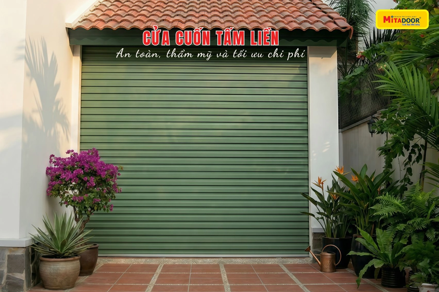 Cửa cuốn tấm liền nâng tầm thẩm mỹ, an toàn cho ngôi nhà của bạn