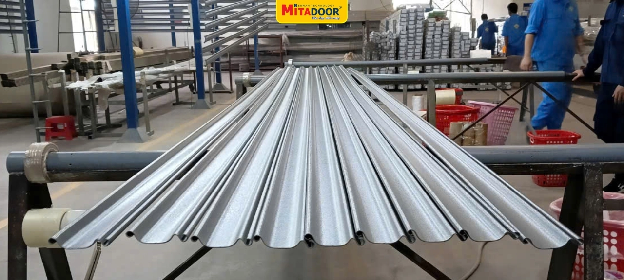Cửa cuốn th&eacute;p Mitadoor được gia c&ocirc;ng sơn tĩnh điện ho&agrave;n thiện, chống bong tr&oacute;c, giữ m&agrave;u bền l&acirc;u
