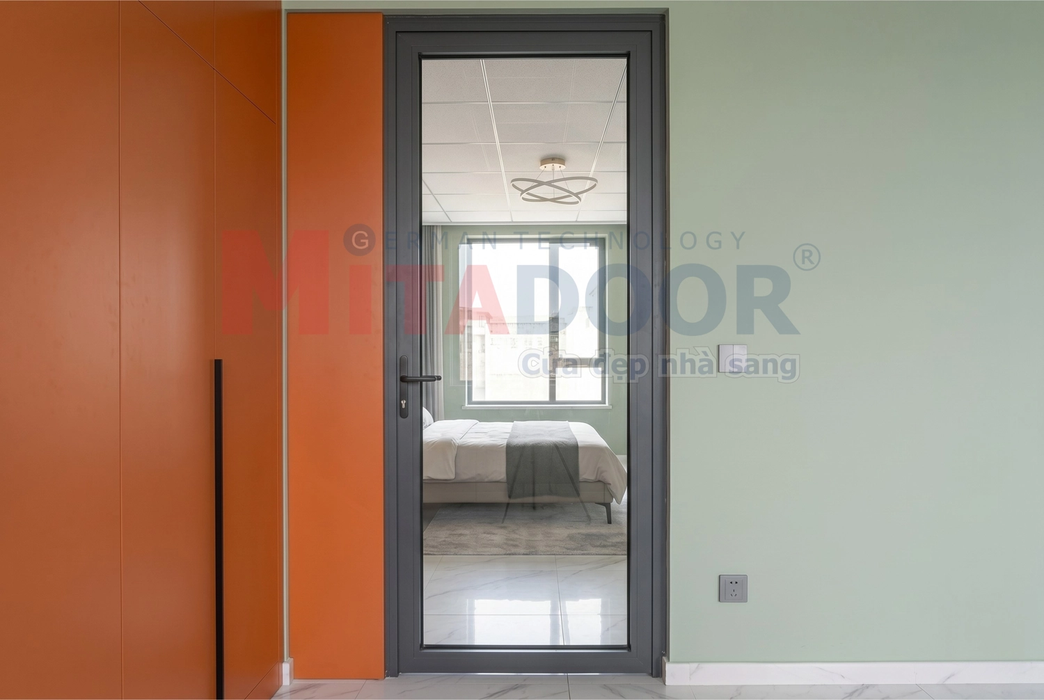 Kính đơn thường Mitadoor thường dùng ở những nơi không yêu cầu độ an toàn cao