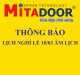 Thông báo - Hoạt động MITADOOR THÔNG BÁO NGHỈ LỄ 10/03 ÂM LỊCH
