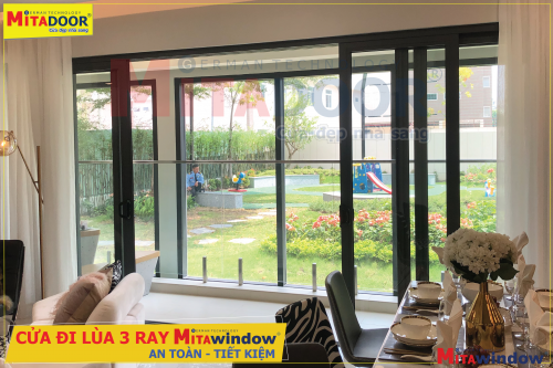 Sản phẩm & Sản Xuất CỬA ĐI LÙA 3 RAY MITAWINDOW