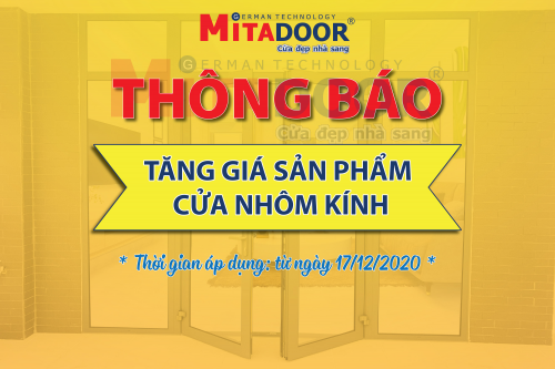 Tin tức sự kiện THÔNG BÁO TĂNG GIÁ SẢN PHẨM CỬA NHÔM KÍNH 2020