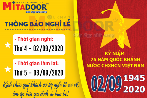 Tin tức sự kiện THÔNG BÁO LỊCH NGHỈ LỄ QUỐC KHÁNH 2/9 NĂM 2020
