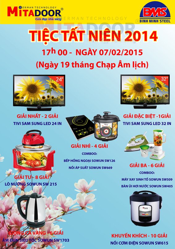 Thông báo - Hoạt động CƠ CẤU GIẢI THƯỞNG TIỆC TẤT NIÊN 2014
