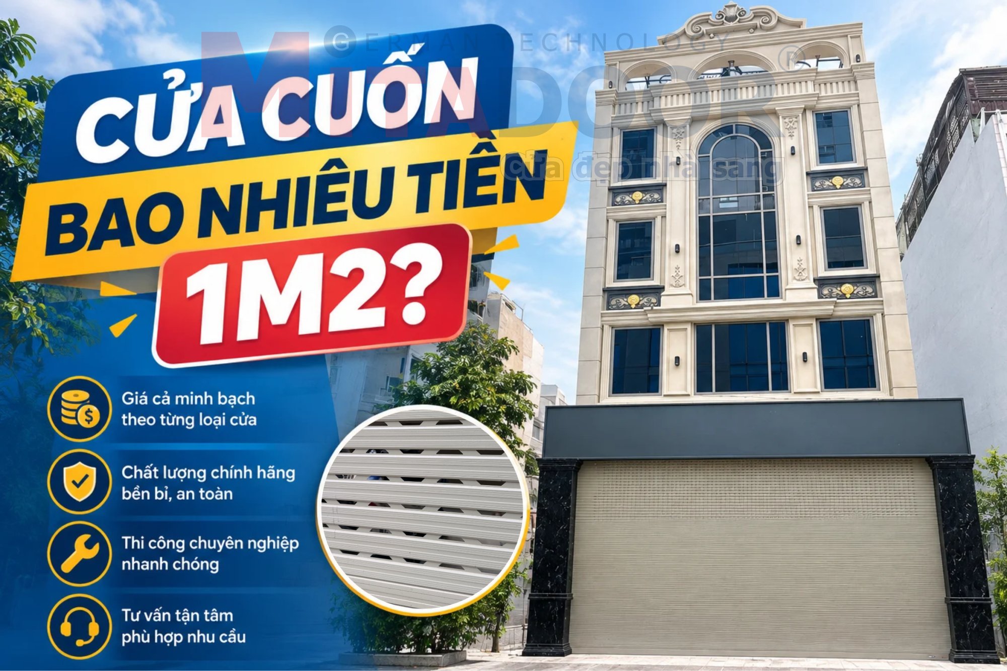 Cửa cuốn CỬA CUỐN BAO NHIÊU TIỀN 1M2? - CÁCH TÍNH GIÁ CHI TIẾT