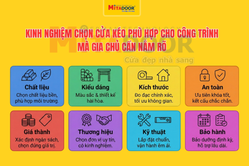 Cửa kéo KINH NGHIỆM CHỌN CỬA KÉO PHÙ HỢP CHO CÔNG TRÌNH MÀ GIA CHỦ CẦN NẮM RÕ