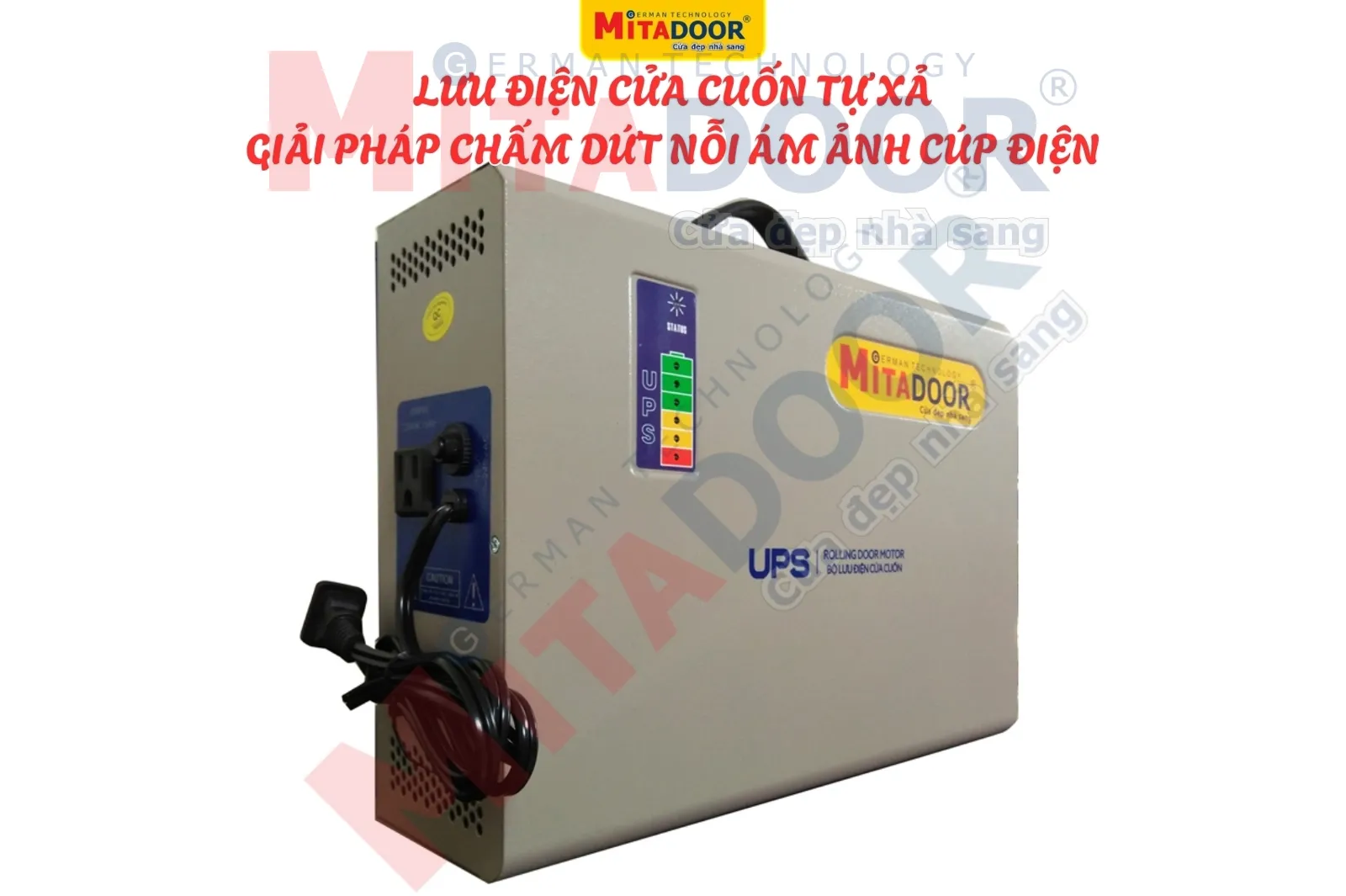 Motor - Bình lưu điện - Phụ kiện LƯU ĐIỆN CỬA CUỐN TỰ XẢ - GIẢI PHÁP CHẤM DỨT NỖI ÁM ẢNH CÚP ĐIỆN