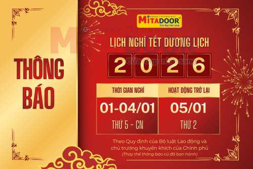 Tin tức sự kiện MITADOOR ĐIỀU CHỈNH THÔNG BÁO LỊCH NGHỈ TẾT DƯƠNG LỊCH 2026
