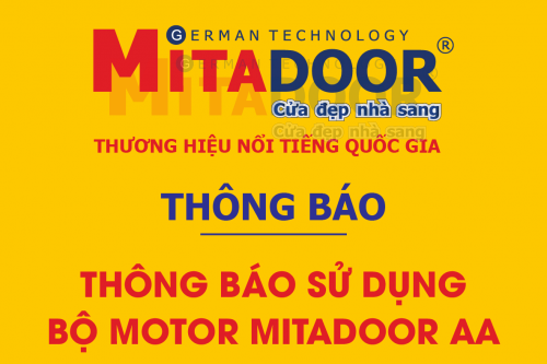 Thông báo - Hoạt động THÔNG BÁO SỬ DỤNG MOTOR MITADOOR AA