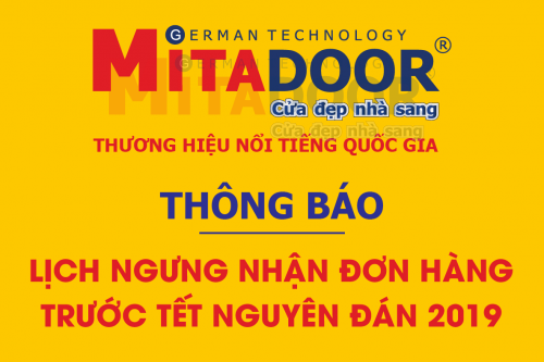 Thông báo - Hoạt động THÔNG BÁO LỊCH NGƯNG NHẬN ĐƠN HÀNG GIAO VÀ RÁP TRƯỚC TẾT NGUYÊN ĐÁN 2019