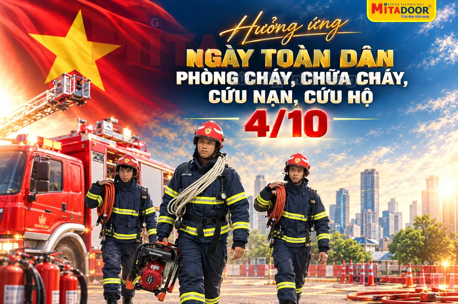 Thông báo - Hoạt động MITADOOR CHUNG TAY HƯỞNG ỨNG NGÀY TOÀN DÂN PHÒNG CHÁY, CHỮA CHÁY, CỨU NẠN, CỨU HỘ 4/10/2026