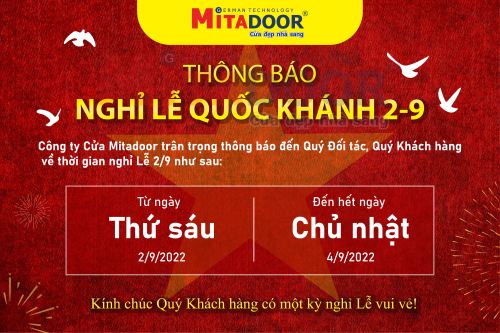 Thông báo - Hoạt động MITADOOR THÔNG BÁO LỊCH NGHỈ LỄ 2/9 NĂM 2022