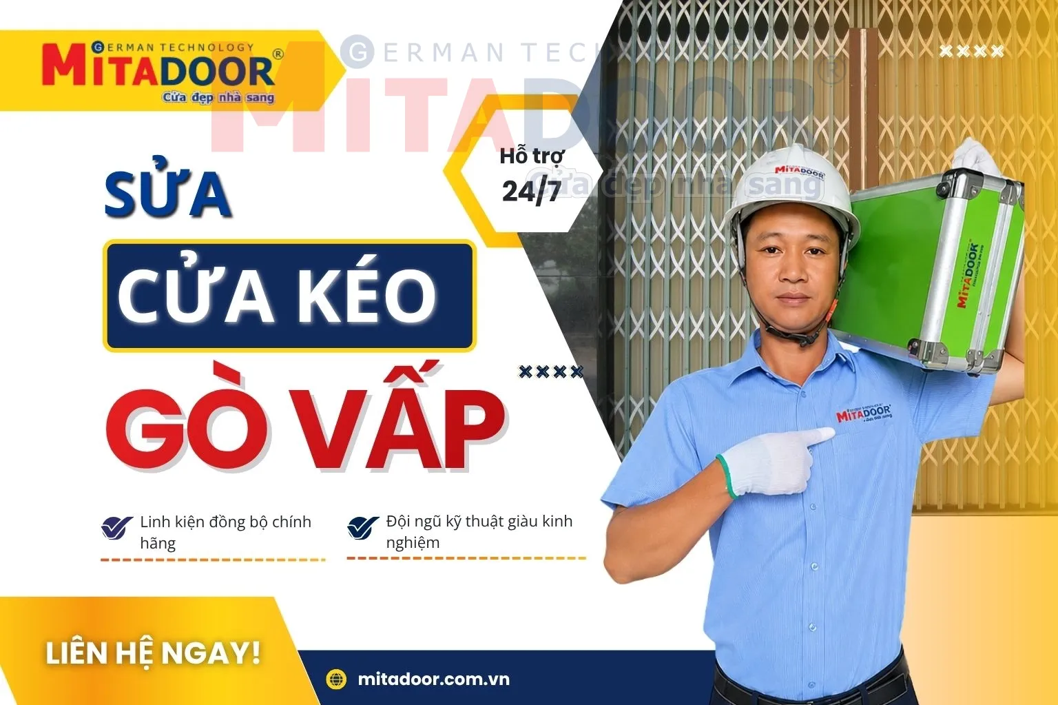 Cửa kéo SỬA CỬA KÉO GÒ VẤP GIÁ RẺ 24/7 – BẢNG GIÁ LINH KIỆN MITADOOR
