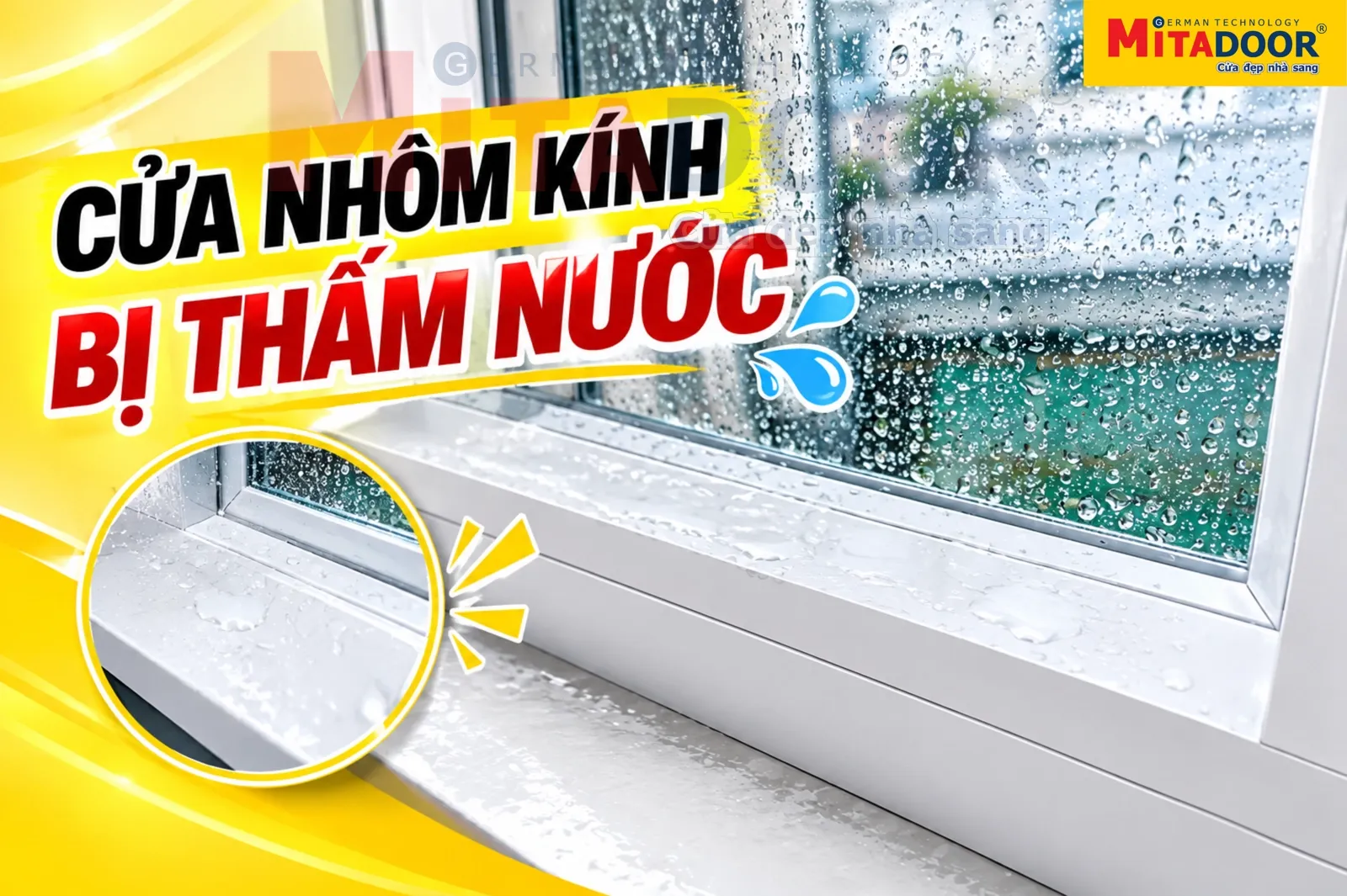 Mẹo xử lý nhanh TOP 5 CÁCH XỬ LÝ CỬA NHÔM KÍNH BỊ THẤM NƯỚC - NGUYÊN NHÂN DO ĐÂU?