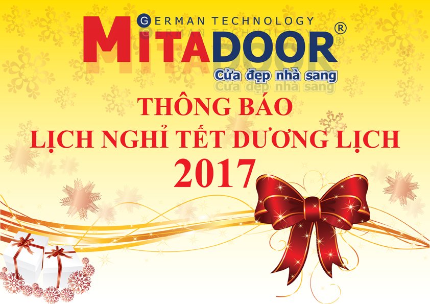 Thông báo - Hoạt động THÔNG BÁO LỊCH NGHỈ TẾT DƯƠNG LỊCH 2017