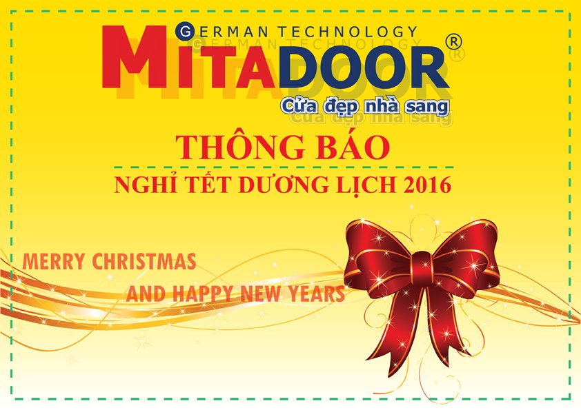 Thông báo - Hoạt động THÔNG BÁO NGHỈ TẾT DƯƠNG LỊCH 2016