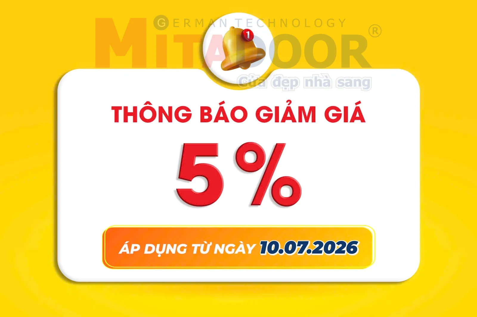 Thông báo - Hoạt động THÔNG BÁO VỀ VIỆC GIẢM GIÁ ĐỐI VỚI CÁC DÒNG SẢN PHẨM NHÔM