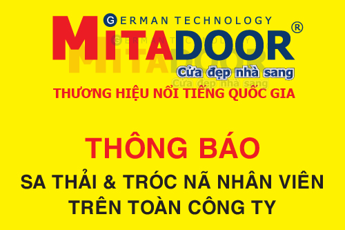 Thông báo - Hoạt động MITADOOR THÔNG BÁO SA THẢI NHÂN VIÊN KINH DOANH VÀ TRÓC NÃ TRONG PHẠM VI TOÀN CÔNG TY