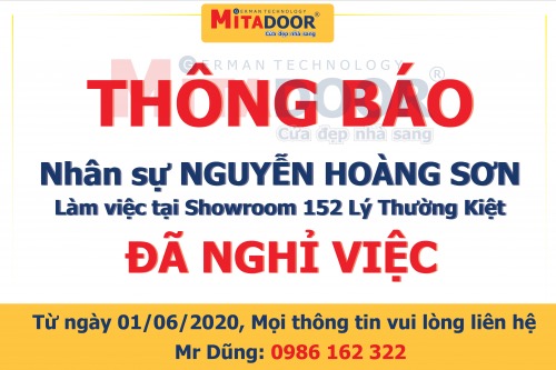 Tin tức sự kiện THÔNG BÁO NHÂN SỰ NGHỈ VIỆC - THÁNG 5/2020