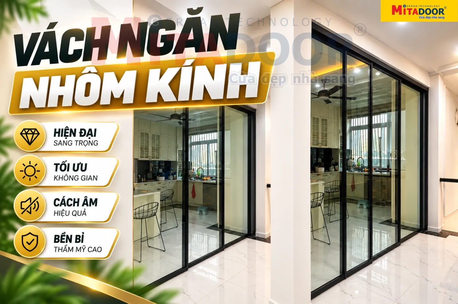 Cửa nhôm kính VÁCH NGĂN NHÔM KÍNH TPHCM BỀN ĐẸP BÁO GIÁ CHI TIẾT 2026