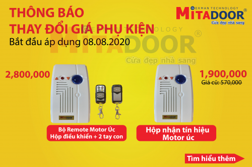 Thông báo - Hoạt động THÔNG BÁO THAY ĐỔI GIÁ PHỤ KIỆN CỬA CUỐN TẤM LIỀN MITADOOR