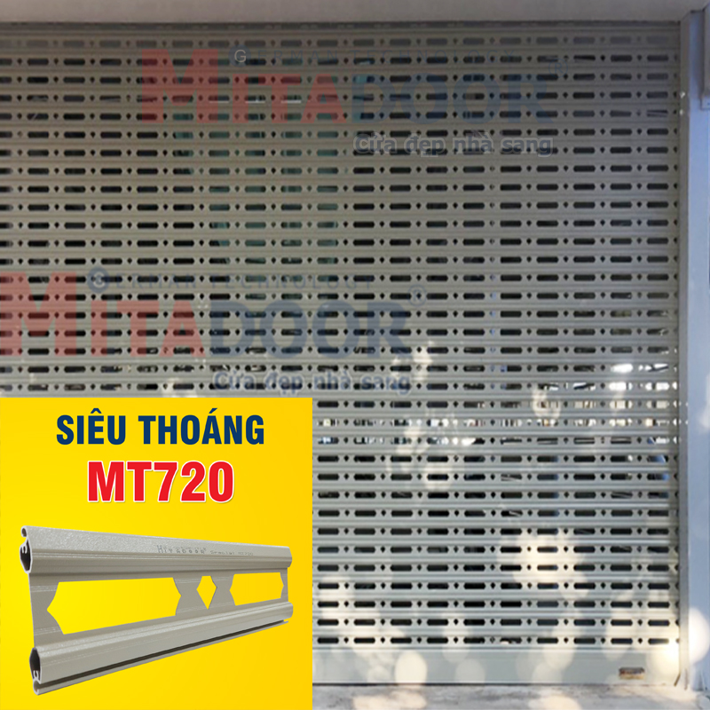 Dòng cao cấp - dày 1.1Ly – 1.5Ly CỬA CUỐN NHÔM SIÊU THOÁNG MITADOOR MT720