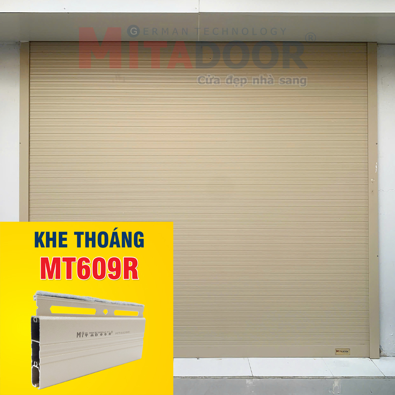 Dòng cao cấp - dày 1.1Ly – 1.5Ly CỬA CUỐN NHÔM KHE THOÁNG MITADOOR MT609R