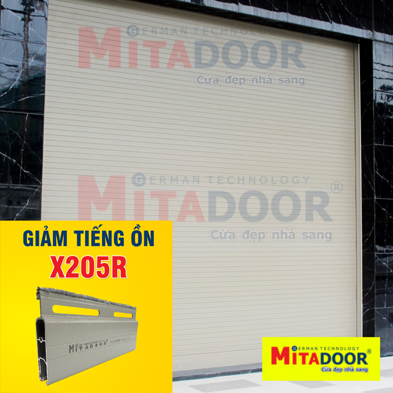 Dòng cao cấp - dày 1.1Ly – 1.5Ly CỬA CUỐN NHÔM KHE THOÁNG MITADOOR GIẢM TIẾNG ỒN X205R