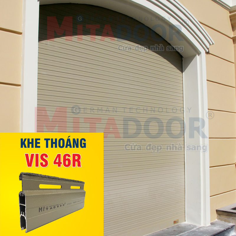 Dòng cao cấp - dày 1.1Ly – 1.5Ly CỬA CUỐN NHÔM KHE THOÁNG MITADOOR VIS46R