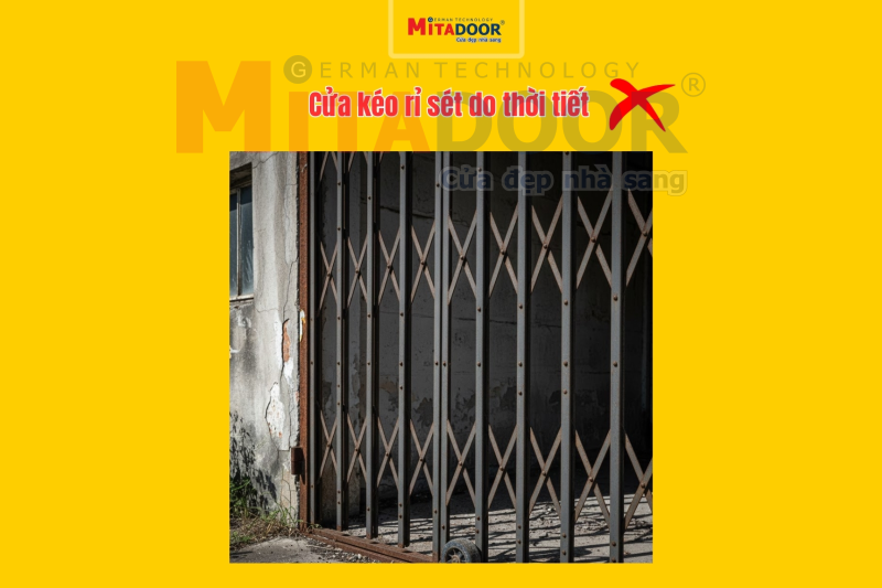 Cửa k&eacute;o rỉ s&eacute;t kh&ocirc;ng chỉ do thời tiết m&agrave; c&ograve;n bắt nguồn từ nhiều nguy&ecirc;n nh&acirc;n kh&aacute;c nhau